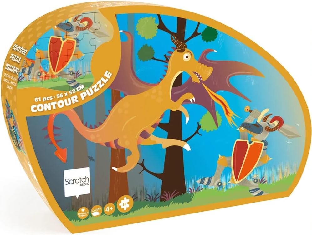 Dragon Contour Puzzle 61 Pcs - Scratch Europe
