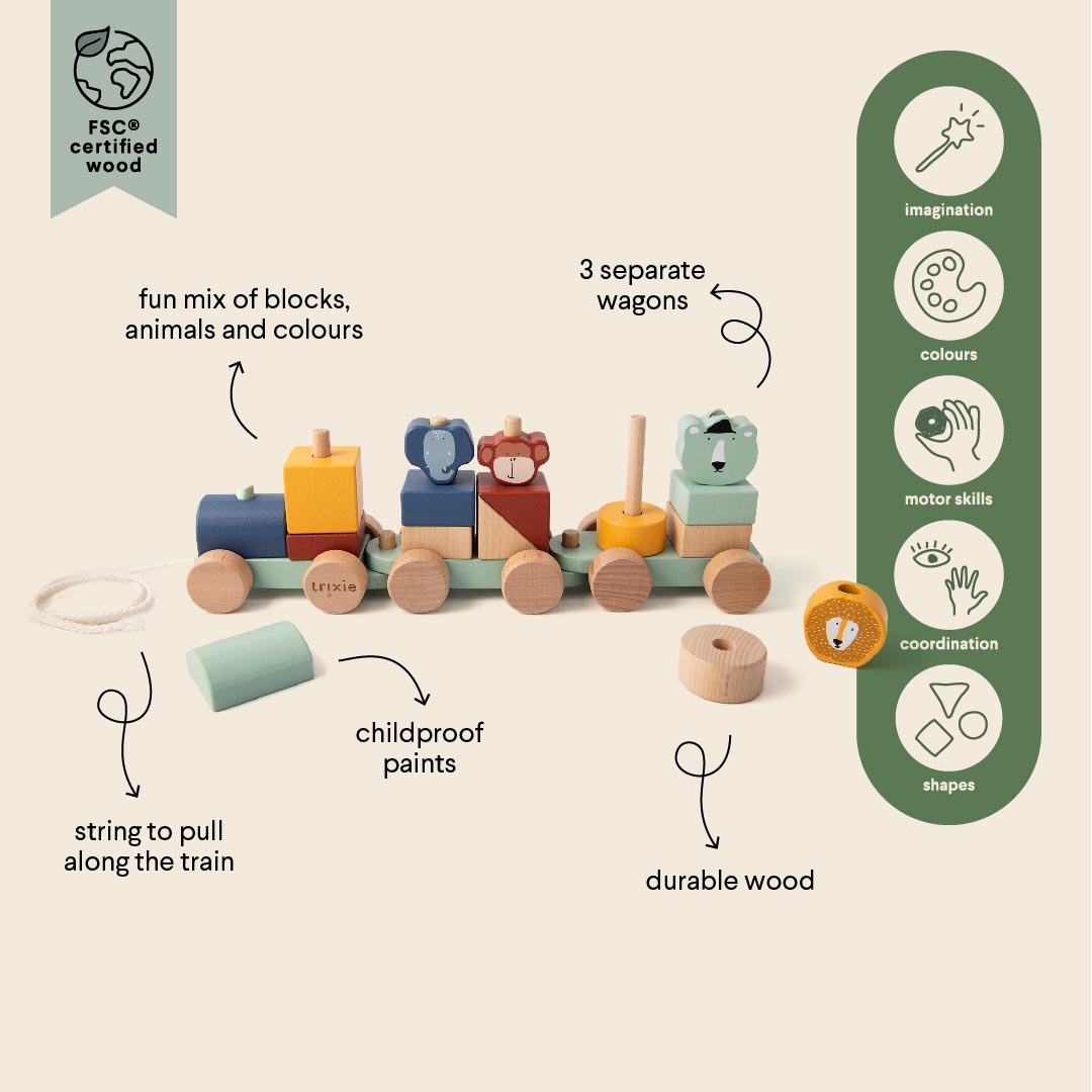 Wooden Animal Train - Trixie - Image 5