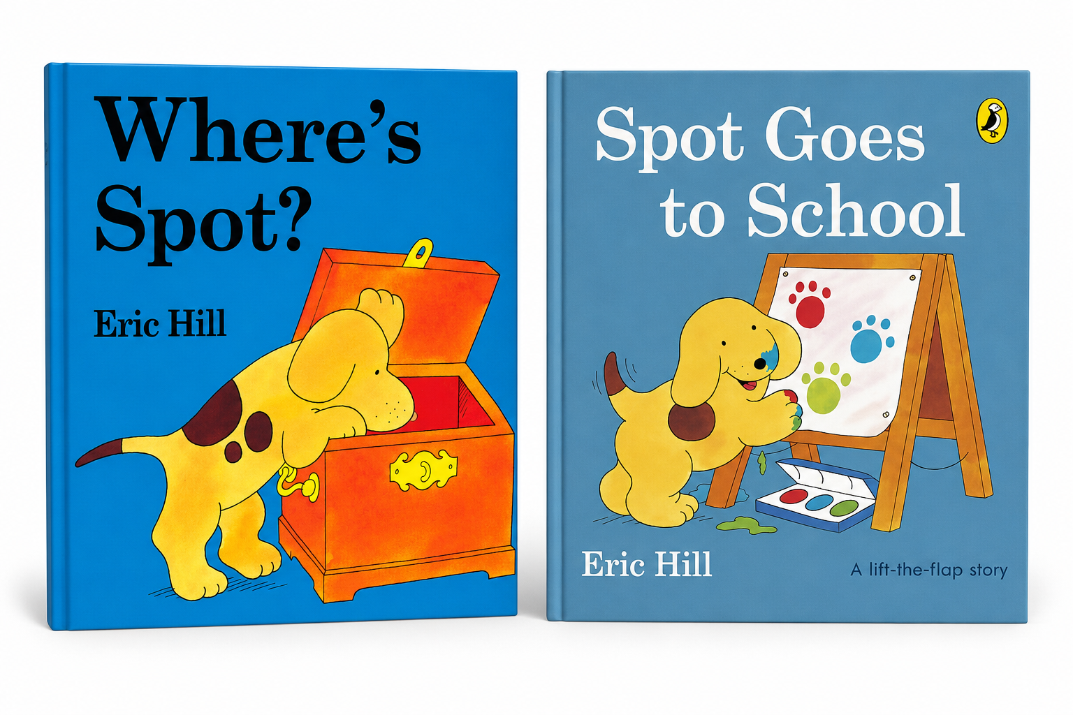 2 in 1 : Where's Spot? & Spot Goes to School (life-the-flap book) by Eric Hill