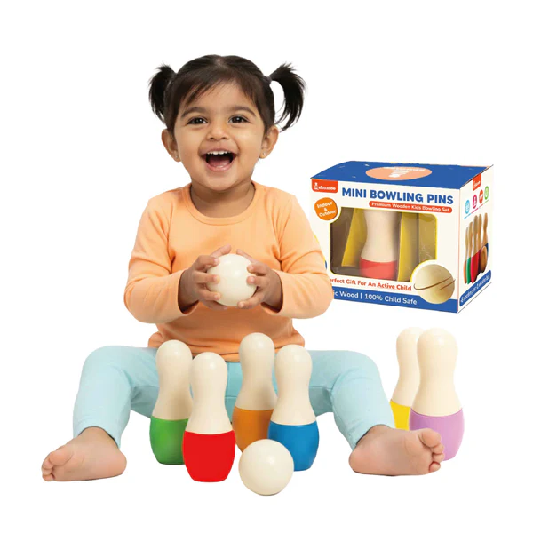 Mini Wooden Bowling Set