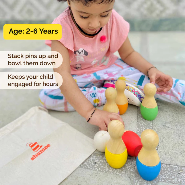 Mini Wooden Bowling Set - Image 6