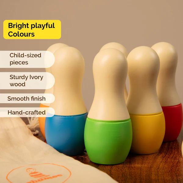 Mini Wooden Bowling Set - Image 5