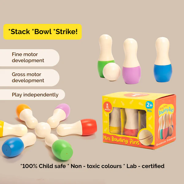 Mini Wooden Bowling Set - Image 3