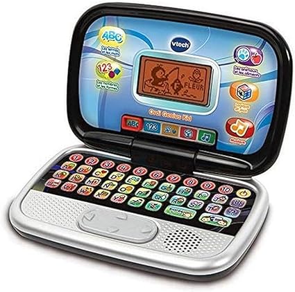 VTech - Black Genius Kid's Ordi, Children's Computer with Backlit Screen in French