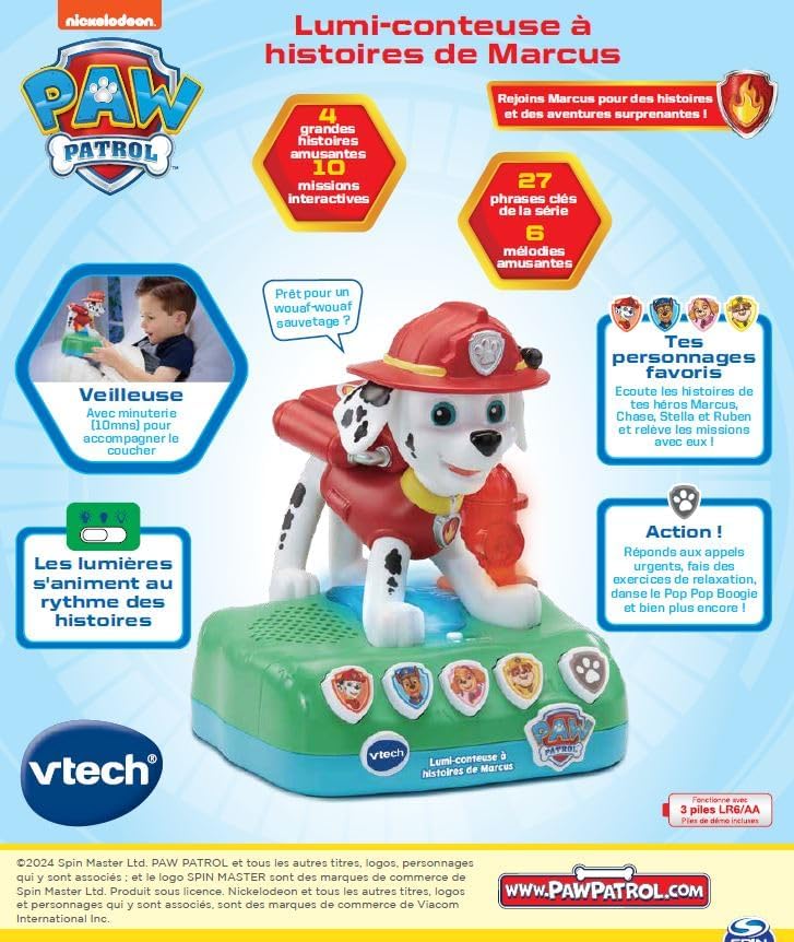 VTech - Paw Patrol, Light-Storyteller of Marcus, Night Light Storybox in French - Image 6