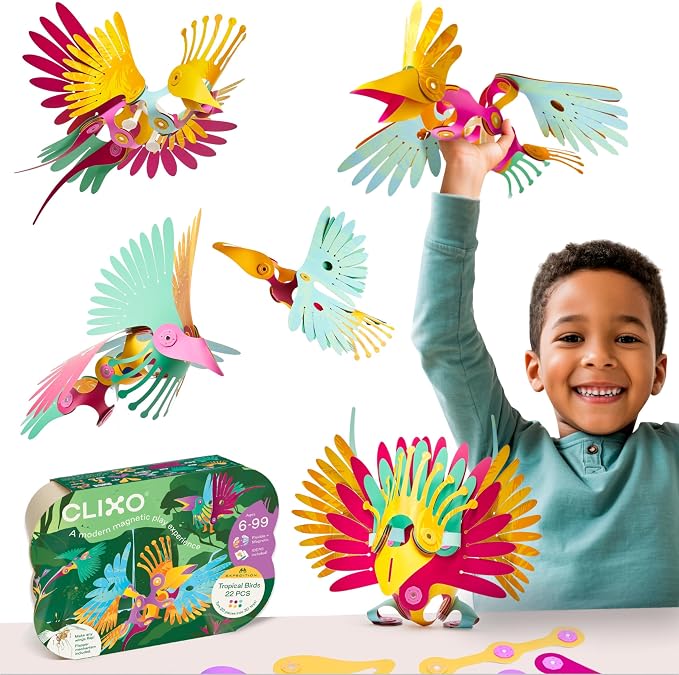 Clixo Tropical Birds Pack - 22 pcs Wing-Flapping