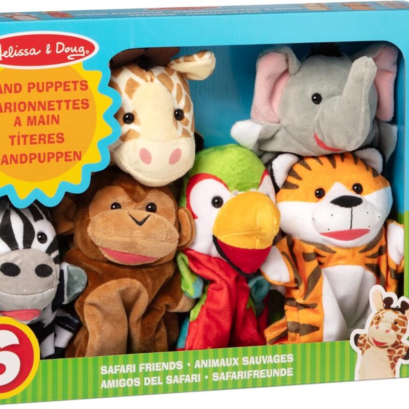 Melissa & Doug - Safari Buddies Hand Puppets Plush Toy Set