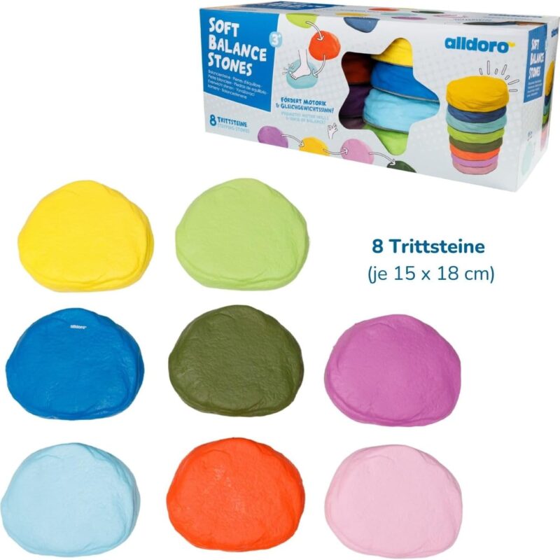 Alldoro Soft Balancing Stones - 8 Flexible Foam