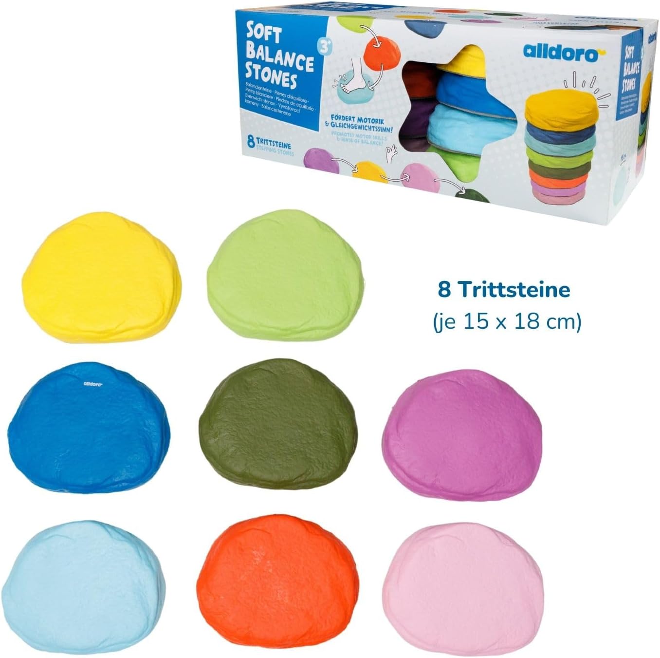 Alldoro Soft Balancing Stones - 8 Flexible Foam