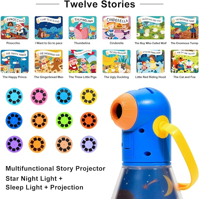 MiDeer Kids Story Projector with 12pcs Story Reels and Flashlight - Image 2