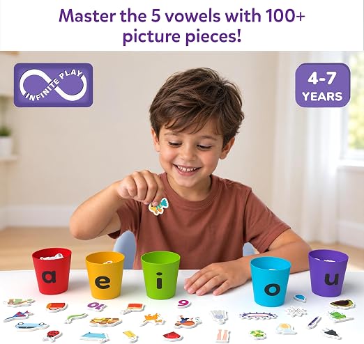 Skillmatics Phonics Sorter – Vowel Sorting & Early Reading, Montessori - Image 2
