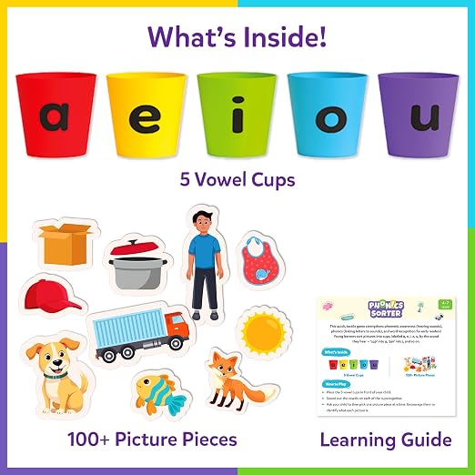 Skillmatics Phonics Sorter – Vowel Sorting & Early Reading, Montessori - Image 6