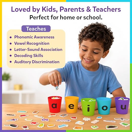 Skillmatics Phonics Sorter – Vowel Sorting & Early Reading, Montessori - Image 5