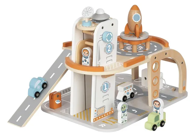 Tooky Toys Space Station Wooden Playset - Multicolor - 14 Pcs - Image 6